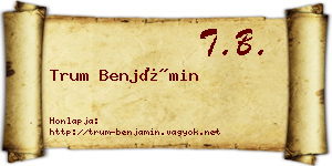 Trum Benjámin névjegykártya